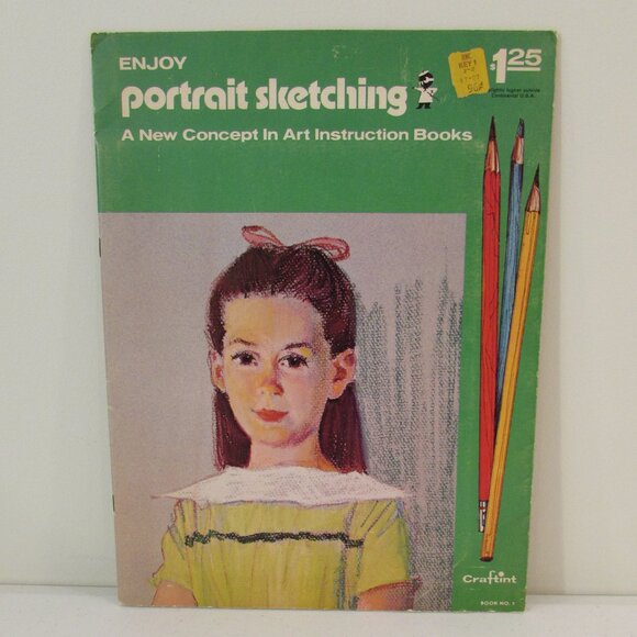 Vintage 1971 Craftint Portrait Sketching Instruction Booklet - Picture 1 of 16